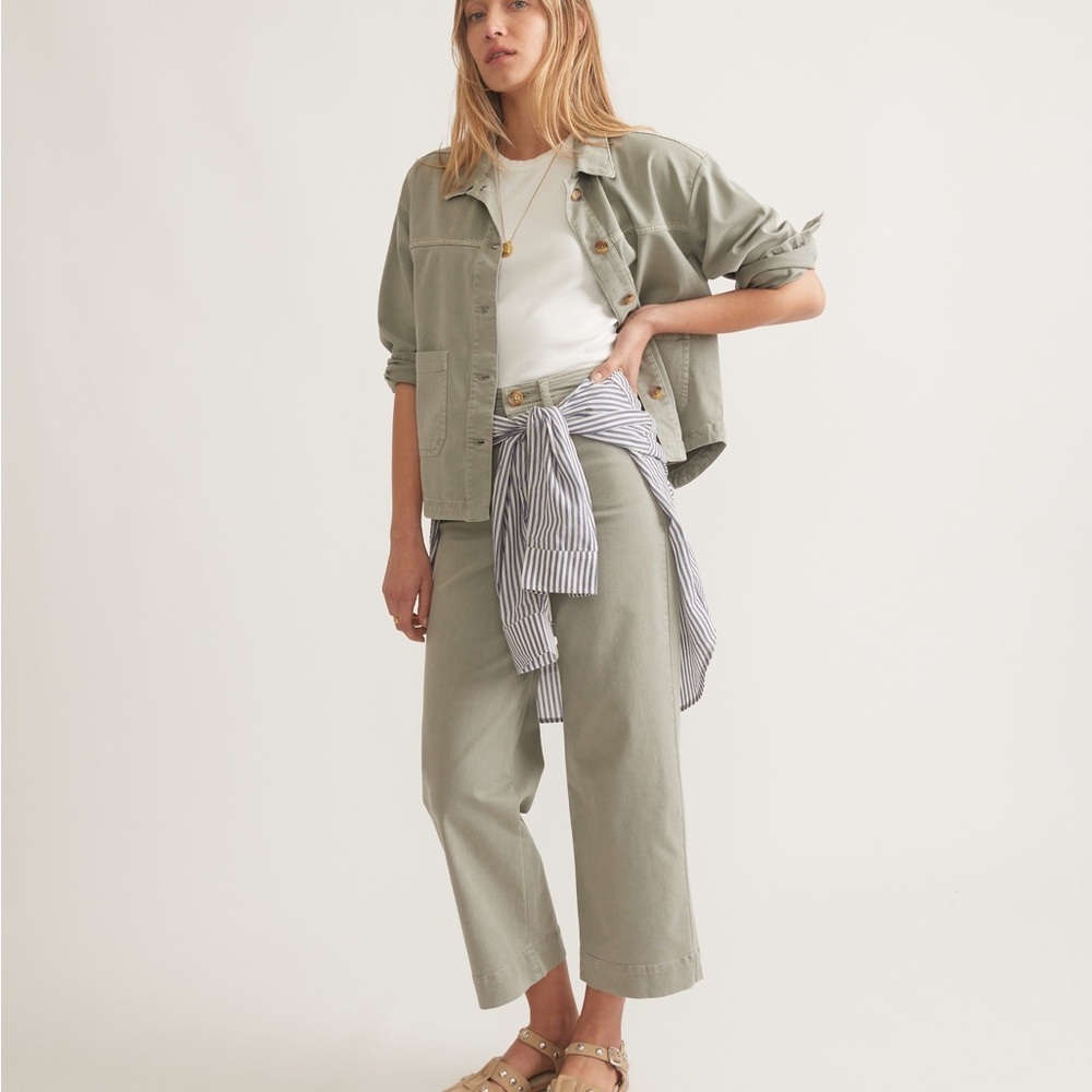 Marine layer NWT Women's Olive green button Jacket cotton tencel freya utility - Picture 4 of 10